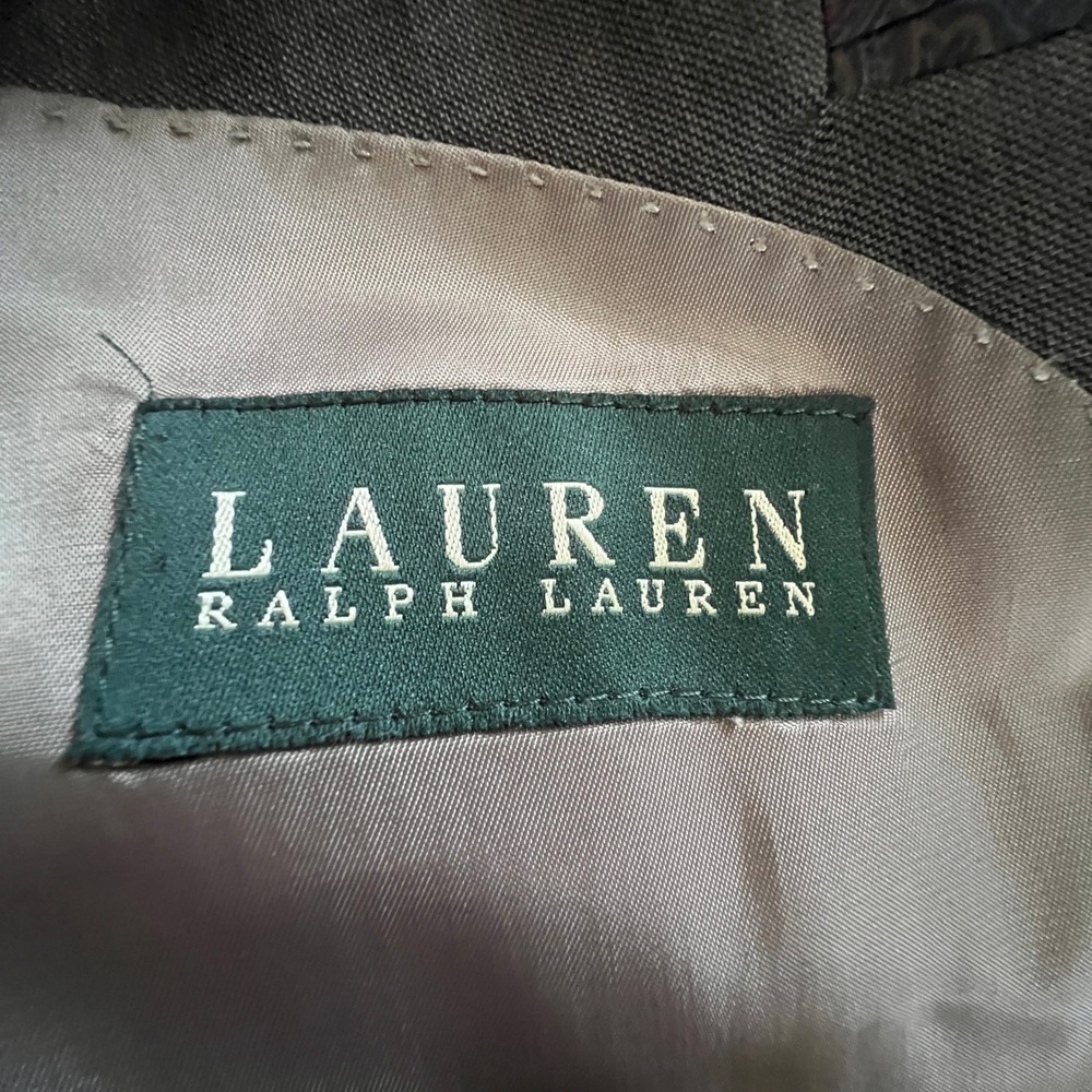 Lauren Ralph Lauren Blazer Mens 48R Gray Taupe Wool Sport Coat Business Jacket - Picture 3 of 12